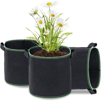 OEM Set Di 3 Sacchi Per Piante In Tessuto Non Tessuto, Sacchi Per La Coltivazione, Sacchi Da Giardino Con Manici E Cinghie, Tessuto Traspirante Per Vasi, Neri - 3 Galloni -crezuo OEM Set Di 3 Sacchi Per Piante In Tessuto Non Tessuto, Sacchi Per La Coltivazione, Sacchi Da Giardino Con Manici E Cinghie, Tessuto Traspirante Per Vasi, Neri - 3 Galloni -crezuo