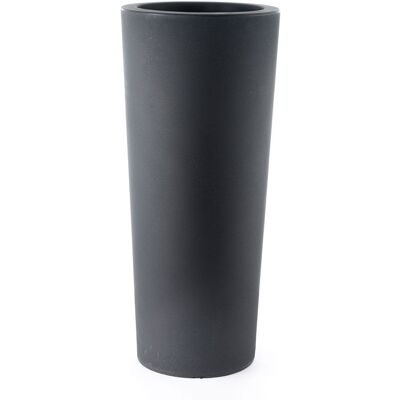TERAPLAST Vaso Moderno 'cilindro Schio' Cono Essential In Plastica Da Giardino Per Fiori E Piante. -70 Cm / Antracite TERAPLAST Vaso Moderno 'cilindro Schio' Cono Essential In Plastica Da Giardino Per Fiori E Piante. -70 Cm / Antracite