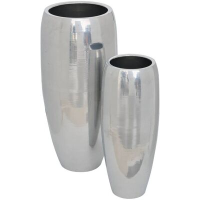 ATMOSPHERA 2 Fioriere Reso In Acciaio 33x33x70cm Argento - Créateur D'Intérieur ATMOSPHERA 2 Fioriere Reso In Acciaio 33x33x70cm Argento - Créateur D'Intérieur