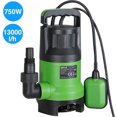 BAKAJI Pompa Immersione Elettropompa Sommersa Acque Scure Sporche Chiare 750w 13000l/h BAKAJI Pompa Immersione Elettropompa Sommersa Acque Scure Sporche Chiare 750w 13000l/h