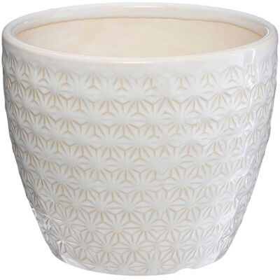 Vaso in ceramica Atmosphera - Bianco - D.14 cm - Decorazione interno e balcone Vaso in ceramica Atmosphera - Bianco - D.14 cm - Decorazione interno e balcone