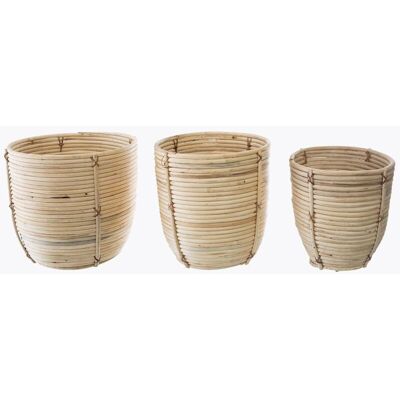 ATMOSPHERA Set Di 3 Vasi In Rattan D24 25 34cm Créateur D'Intérieur ATMOSPHERA Set Di 3 Vasi In Rattan D24 25 34cm Créateur D'Intérieur