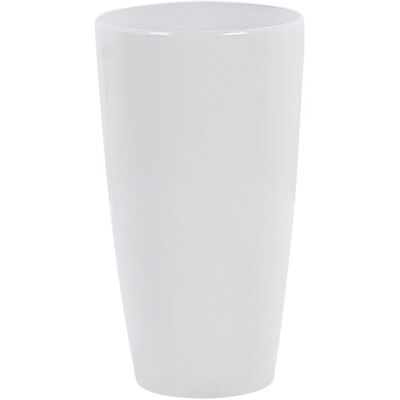 BELIANI Vaso Da Fiori Bianco Moderno Di Pietra Con Fibra Di Vetro 32 X 32 X 58 Cm Tseria BELIANI Vaso Da Fiori Bianco Moderno Di Pietra Con Fibra Di Vetro 32 X 32 X 58 Cm Tseria