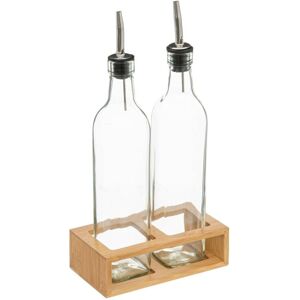 5FIVE SIMPLY SMART - Bottiglie Per Olio E Aceto In Vetro Di Bambù Da 0,48 L - 5five 5FIVE SIMPLY SMART - Bottiglie Per Olio E Aceto In Vetro Di Bambù Da 0,48 L - 5five