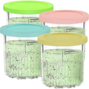 LIIYIELA Contenitori Per Gelato Per La Gelatiera Ninja Creami Deluxe, Set Di 4 Vasetti, Ciotole E Coperchi Per Gelati Cremosi Nc501eu Nc501 Nc500 LIIYIELA Contenitori Per Gelato Per La Gelatiera Ninja Creami Deluxe, Set Di 4 Vasetti, Ciotole E Coperchi Per Gelati Cremosi Nc501eu Nc501 Nc500