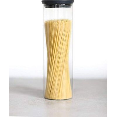 Brabantia Barattolo Impilabile In Vetro Da 1,9 L - Grigio Scuro - Brabantia Barattolo Impilabile In Vetro Da 1,9 L - Grigio Scuro -