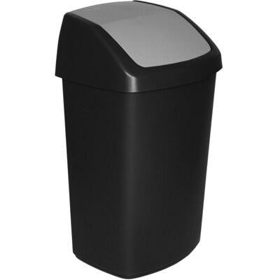 CURVER 229390 Swing Pattumiera In Plastica Nero/grigio 40,6 X 66,8 X 34 Cm, 50 L - CURVER 229390 Swing Pattumiera In Plastica Nero/grigio 40,6 X 66,8 X 34 Cm, 50 L -