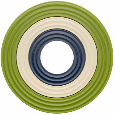 Guzzini Set 3 Sottopentole 3in1 Ring Verde, Beige, Blu Guzzini Set 3 Sottopentole 3in1 Ring Verde, Beige, Blu
