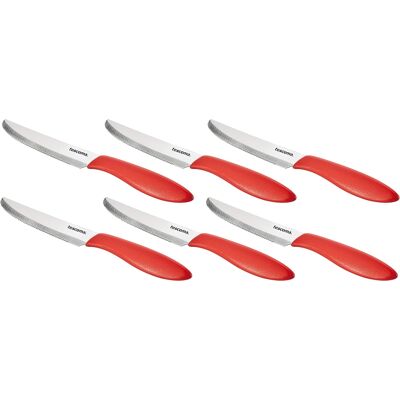 Tescoma Set 6 Coltelli Da Tavola Presto 12 Cm Rosso 863054.20 - Tescoma Set 6 Coltelli Da Tavola Presto 12 Cm Rosso 863054.20 -