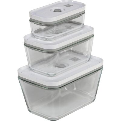 ZWILLING Set Contenitori Sottovuoto Vetro Borosilicato Grigio Trasparente ZWILLING Set Contenitori Sottovuoto Vetro Borosilicato Grigio Trasparente