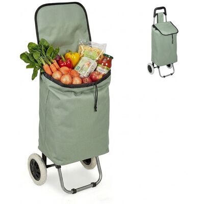 RELAXDAYS Carrello Della Spesa Pieghevole Con Borsa Rimovibile 28 L, Rotelle, Hxlxp 92,5x42x28 Cm, Salvia RELAXDAYS Carrello Della Spesa Pieghevole Con Borsa Rimovibile 28 L, Rotelle, Hxlxp 92,5x42x28 Cm, Salvia
