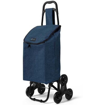 VOUNOT ® Carrello Spesa Tre Ruote Pieghevole 2 In 1 Per Saliscale, Blu Navy VOUNOT ® Carrello Spesa Tre Ruote Pieghevole 2 In 1 Per Saliscale, Blu Navy