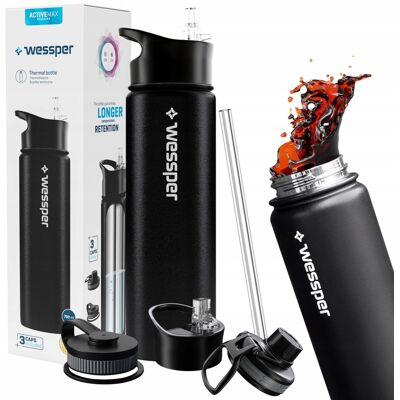 Wessper - ActiveMax Steeline - Nera - 1 L - Bottiglia termica Wessper - ActiveMax Steeline - Nera - 1 L - Bottiglia termica