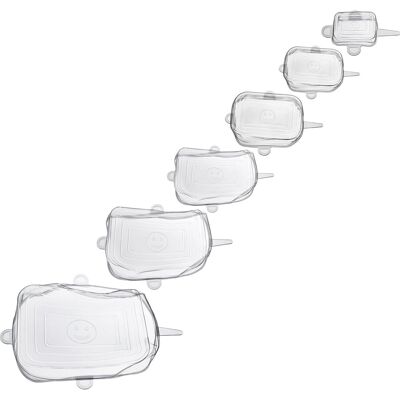 WESTMARK Set di coperchi per frigorifero - Silicone Quadrato Trasparente WESTMARK Set di coperchi per frigorifero - Silicone Quadrato Trasparente