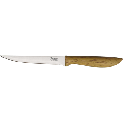 SALVINELLI Set 6 Coltelli Bistecca Inox Legno Bistrot Cm 11.5 SALVINELLI Set 6 Coltelli Bistecca Inox Legno Bistrot Cm 11.5