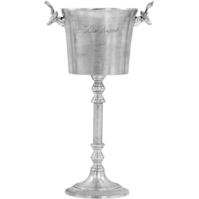 Raffreddatore per champagne in alluminio massiccio argento 39x29x71 cm - Raffredda bottiglie di birra e champagne Raffreddatore per champagne in alluminio massiccio argento 39x29x71 cm - Raffredda bottiglie di birra e champagne