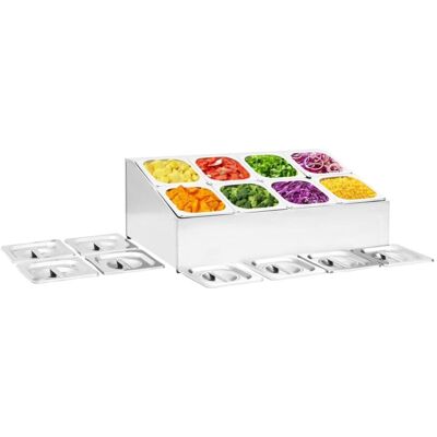 VIDAXL Supporto Gastronorm Con 8 Contenitori Gn 1/6 In Acciaio Inox - VIDAXL Supporto Gastronorm Con 8 Contenitori Gn 1/6 In Acciaio Inox -