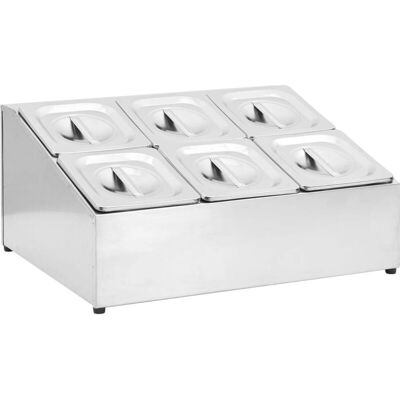 VIDAXL Supporto Gastronorm Con 6 Contenitori Gn 1/6 In Acciaio Inox - VIDAXL Supporto Gastronorm Con 6 Contenitori Gn 1/6 In Acciaio Inox -