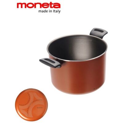 MONETA Pentola Cm 22 Pulizia Facile Alluminio Interno Zecchino - MONETA Pentola Cm 22 Pulizia Facile Alluminio Interno Zecchino -