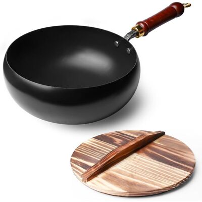 OEM Padella In Ghisa Naturale Da 24 Cm – Non Rivestita, Con Manico In Legno E Coperchio Inclusi – Ideale Per La Cottura A Gas/induzione E Per Rosolare OEM Padella In Ghisa Naturale Da 24 Cm – Non Rivestita, Con Manico In Legno E Coperchio Inclusi – Ideale Per La Cottura A Gas/induzione E Per Rosolare