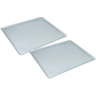VHBW 2x Teglia Per Forno - 45,5 X 37,5 X 1 Cm Argento, Perforata VHBW 2x Teglia Per Forno - 45,5 X 37,5 X 1 Cm Argento, Perforata