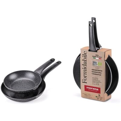 ALLUFLON Moneta Formidabile Stone Set 2 Padelle 24-28 Cm Induzione ALLUFLON Moneta Formidabile Stone Set 2 Padelle 24-28 Cm Induzione