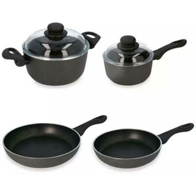 Ballarini Set 2 Padelle, 2 Casseruole, 2 Coperchi Nero Ballarini Set 2 Padelle, 2 Casseruole, 2 Coperchi Nero
