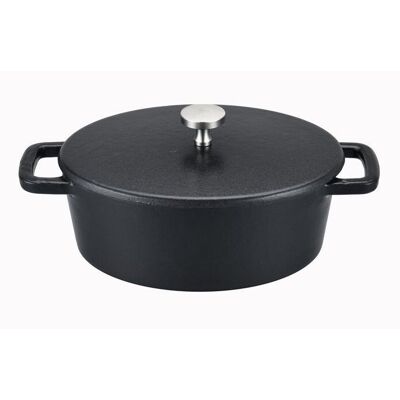 BAUMALU Mini Cocotte Ovale In Ghisa Con Coperchio Nero Opaco 12,5 X 9,5 Cm BAUMALU Mini Cocotte Ovale In Ghisa Con Coperchio Nero Opaco 12,5 X 9,5 Cm