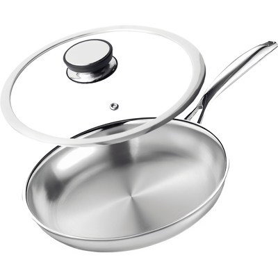OEM Padella Professionale Hikari In Acciaio Inox Da 28 Cm Con Coperchio, Adatta A Piani Cottura A Induzione E Gas. OEM Padella Professionale Hikari In Acciaio Inox Da 28 Cm Con Coperchio, Adatta A Piani Cottura A Induzione E Gas.
