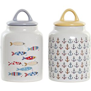 DKD Home Decor Piatto da Portata Mediterraneo Multicolore - 2 Pezzi DKD Home Decor Piatto da Portata Mediterraneo Multicolore - 2 Pezzi