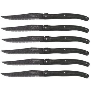 OEM Set Di 6 Coltelli Da Bistecca Laguiole Con Finitura Stonewash Nera. OEM Set Di 6 Coltelli Da Bistecca Laguiole Con Finitura Stonewash Nera.