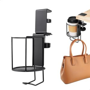 TIGREZY Portabicchieri/bottiglie Da Scrivania, Portabicchieri Sospeso Con Rotazione A 360°, Gancio Per Cuffie Regolabile Sotto La Scrivania, Clip Per Bicchieri/piattini. TIGREZY Portabicchieri/bottiglie Da Scrivania, Portabicchieri Sospeso Con Rotazione A 360°, Gancio Per Cuffie Regolabile Sotto La Scrivania, Clip Per Bicchieri/piattini.