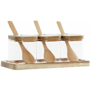 DKD HOME DECOR Set Di 3 Barattoli Multicolore Trasparente Naturale 150 Ml 20,5 X 8 X 1,5 Cm DKD HOME DECOR Set Di 3 Barattoli Multicolore Trasparente Naturale 150 Ml 20,5 X 8 X 1,5 Cm