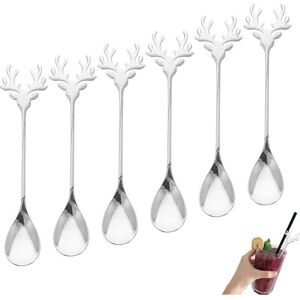 OEM Set Di 6 Cucchiai In Acciaio Inox A Forma Di Renna: Cucchiaio Da Dessert, Cucchiaio Da Minestra, Cucchiaio Natalizio, Cucchiaino Da Caffè Originale, Cucchiaino, Cucchiaino Da Tè (argento) OEM Set Di 6 Cucchiai In Acciaio Inox A Forma Di Renna: Cucchiaio Da Dessert, Cucchiaio Da Minestra, Cucchiaio Natalizio, Cucchiaino Da Caffè Originale, Cucchiaino, Cucchiaino Da Tè (argento)