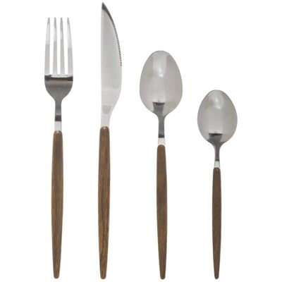 Set di posate Amazonie da 24 pezzi - Acciaio inossidabile e legno Set di posate Amazonie da 24 pezzi - Acciaio inossidabile e legno