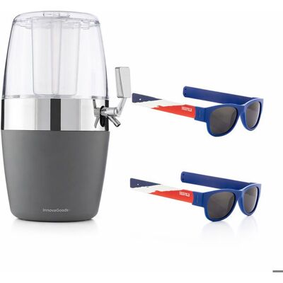 INNOVAGOODS Pack Distributore Di Bevande E Bicchieri - - Freer - 4 L - Refrigerante 2 Vasche - Rubinetto Anti-goccia INNOVAGOODS Pack Distributore Di Bevande E Bicchieri - - Freer - 4 L - Refrigerante 2 Vasche - Rubinetto Anti-goccia