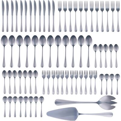 Alpina Set Posate 75pz 12 Persone In Acciaio Inox Cucchiai Cucchiaini Forchette Coltelli Alpina Set Posate 75pz 12 Persone In Acciaio Inox Cucchiai Cucchiaini Forchette Coltelli