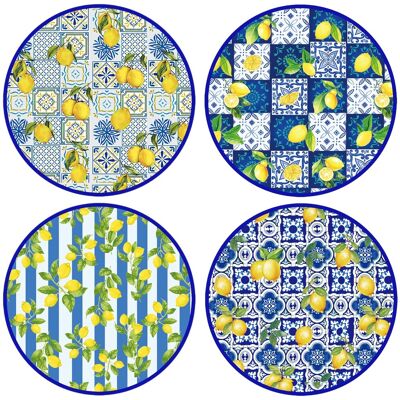 SIGNES GRIMALT Sottobicchieri In Ceramica Con Motivo A Limone - Stile Colorato E Moderno SIGNES GRIMALT Sottobicchieri In Ceramica Con Motivo A Limone - Stile Colorato E Moderno
