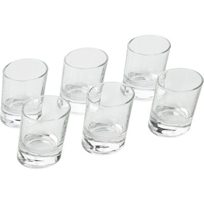 BORGONOVO Set 6 Bicchieri In Vetro Pisa Inclinati Shot Amari Liquori 5 Cl BORGONOVO Set 6 Bicchieri In Vetro Pisa Inclinati Shot Amari Liquori 5 Cl
