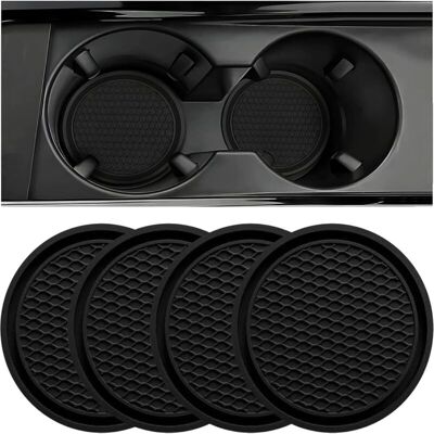 XISRENS Sottobicchieri Per Auto, 4 Pezzi, Universali Antiscivolo, Integrati Negli Ornamenti, Sottobicchieri In Silicone, Set Di Accessori Per Interni Auto, Neri XISRENS Sottobicchieri Per Auto, 4 Pezzi, Universali Antiscivolo, Integrati Negli Ornamenti, Sottobicchieri In Silicone, Set Di Accessori Per Interni Auto, Neri