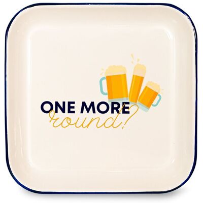 Western Digital Vassoio In Latta Smaltata 30 X 30 Cm Decoro "one More Round" Western Digital Vassoio In Latta Smaltata 30 X 30 Cm Decoro "one More Round"