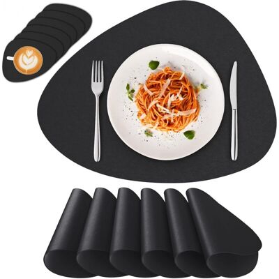 KEEMOTE Tovagliette Lavabili - Set Di 12 Tovagliette Ovali In Similpelle Con Sottobicchieri, Antiscivolo KEEMOTE Tovagliette Lavabili - Set Di 12 Tovagliette Ovali In Similpelle Con Sottobicchieri, Antiscivolo