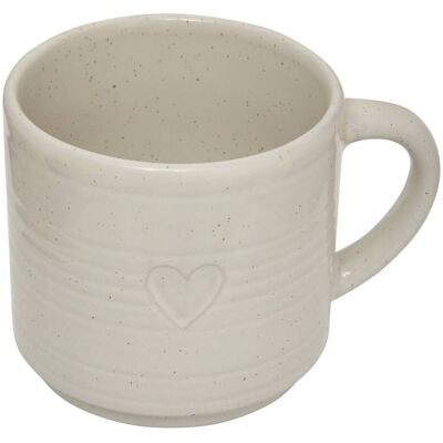 ATMOSPHERA Set Di 2 Tazze A Forma Di Cuore Adele, Bianco Caldo - Créateur D'Intérieur ATMOSPHERA Set Di 2 Tazze A Forma Di Cuore Adele, Bianco Caldo - Créateur D'Intérieur