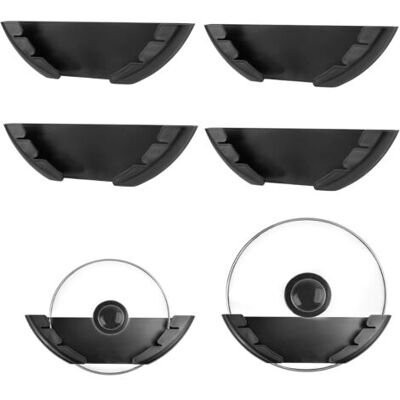 KEEMOTE Set Di 4 Staffe Da Parete Per Coperchi Di Pentole Da 15-32 Cm - Autoadesive - Plastica - Per Ante Di Armadietti KEEMOTE Set Di 4 Staffe Da Parete Per Coperchi Di Pentole Da 15-32 Cm - Autoadesive - Plastica - Per Ante Di Armadietti