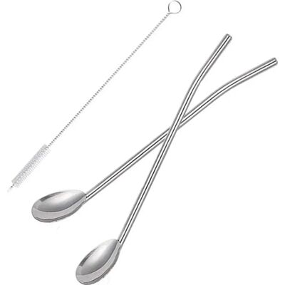 FORTUNEVILLE Cucchiaio Per Cannuccia In Acciaio Inossidabile, Cucchiai Per Cannuccia Riutilizzabili, Cucchiai Per Latte Macchiato E Cocktail, Lunghezza 21,5cm, 8 Pezzi FORTUNEVILLE Cucchiaio Per Cannuccia In Acciaio Inossidabile, Cucchiai Per Cannuccia Riutilizzabili, Cucchiai Per Latte Macchiato E Cocktail, Lunghezza 21,5cm, 8 Pezzi