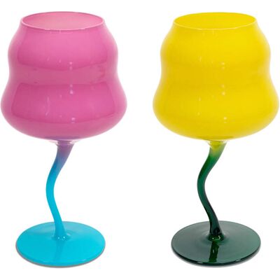 Western Digital Set 2 Calici Cocktail 450 Ml Giallo Petrolio, Rosa E Azzurro Western Digital Set 2 Calici Cocktail 450 Ml Giallo Petrolio, Rosa E Azzurro