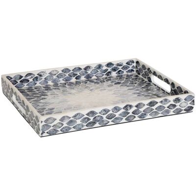 ATMOSPHERA Vassoio Rettangolare Sheila 36,50x28,50x3,80 Cm Grigio Perla - Créateur D'Intérieur ATMOSPHERA Vassoio Rettangolare Sheila 36,50x28,50x3,80 Cm Grigio Perla - Créateur D'Intérieur
