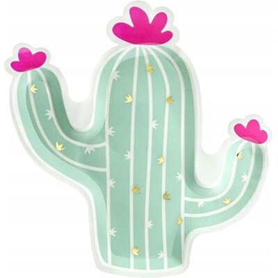 OEM Piatto Con Motivo Cactus, Misto, 23x24 Cm, 6 Pezzi. OEM Piatto Con Motivo Cactus, Misto, 23x24 Cm, 6 Pezzi.