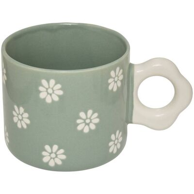 ATMOSPHERA Tazza Margot A Fiori Verdi E Bianchi - Créateur D'Intérieur ATMOSPHERA Tazza Margot A Fiori Verdi E Bianchi - Créateur D'Intérieur