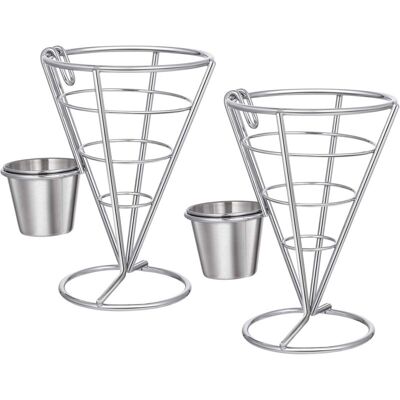 OEM Set Di 2 Supporti Conici Per Patatine Fritte E Snack, Porta Patatine Verticali Per Buffet, Feste E Fast Food - Crezuo OEM Set Di 2 Supporti Conici Per Patatine Fritte E Snack, Porta Patatine Verticali Per Buffet, Feste E Fast Food - Crezuo